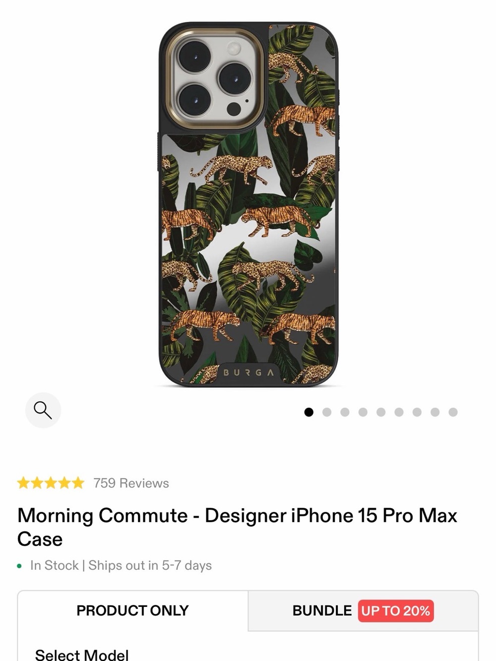 Burga Elite case Morning Commute Designer iPhone 15 Pro Max Case - Black & Green